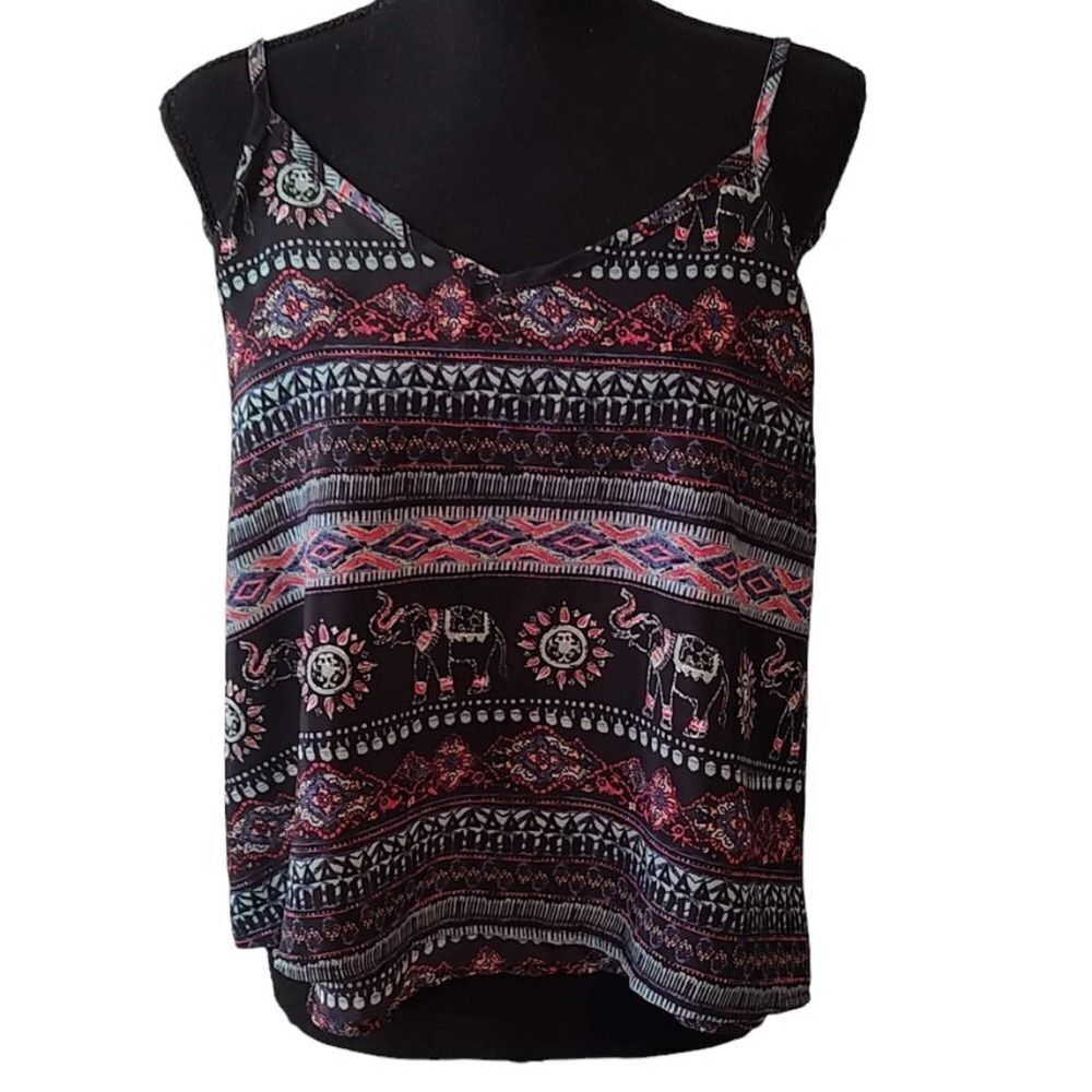 Hollister Elephant Print Spaghetti Strap Tank XS